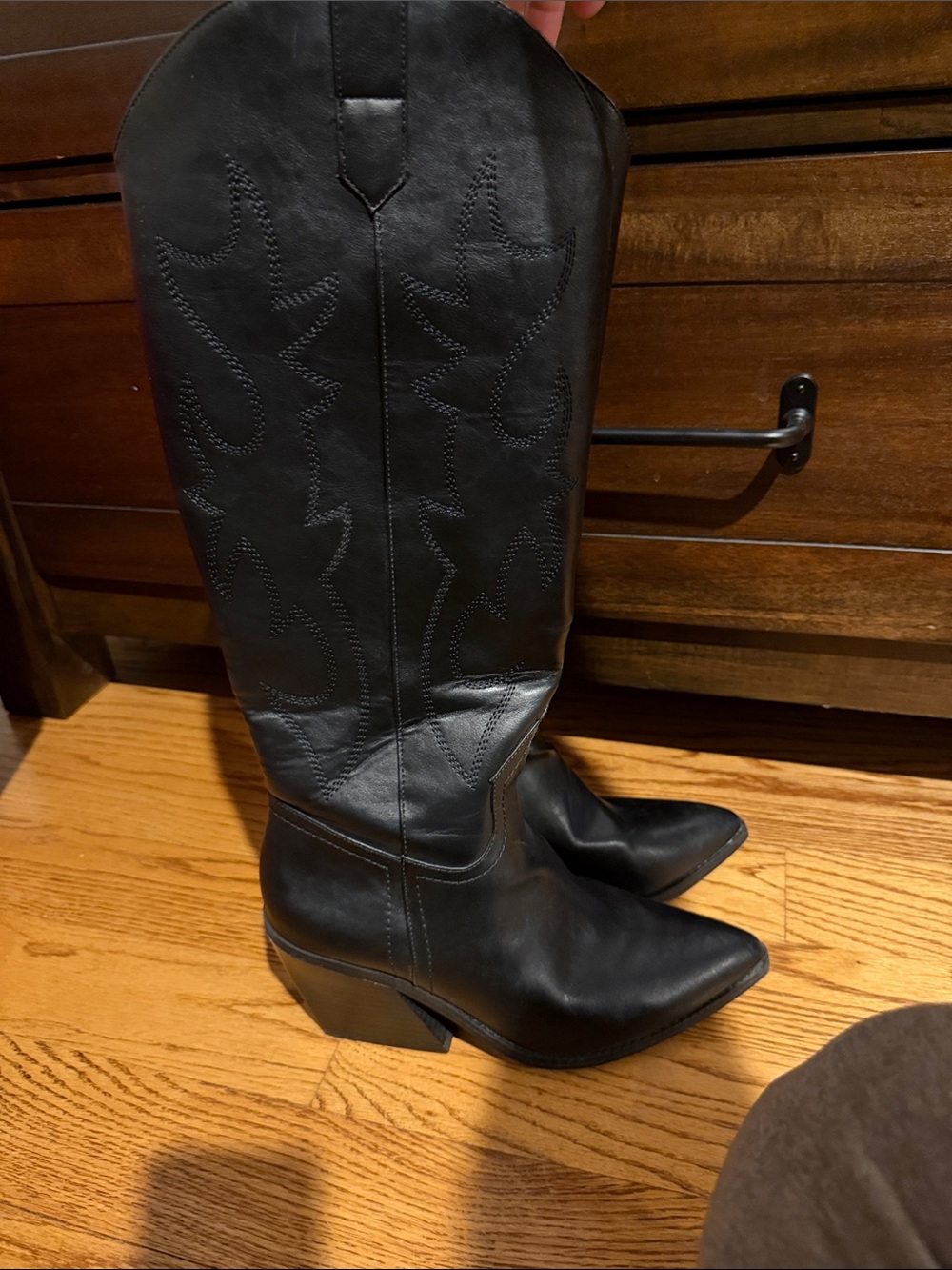 Madden Girl Black Over-the-Knee Western Boots